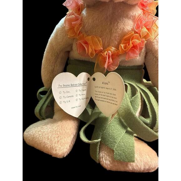 Ty Beanie Baby Alana Hula Bear Plush 8.5" Stuffed Animal 2006 - Picture 3 of 5